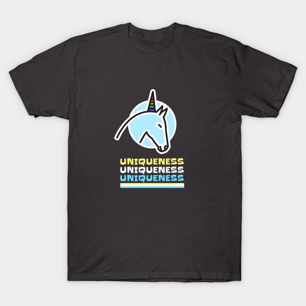 Rainbow Horn Unicorn Uniqueness T-Shirt by Apropos of Light